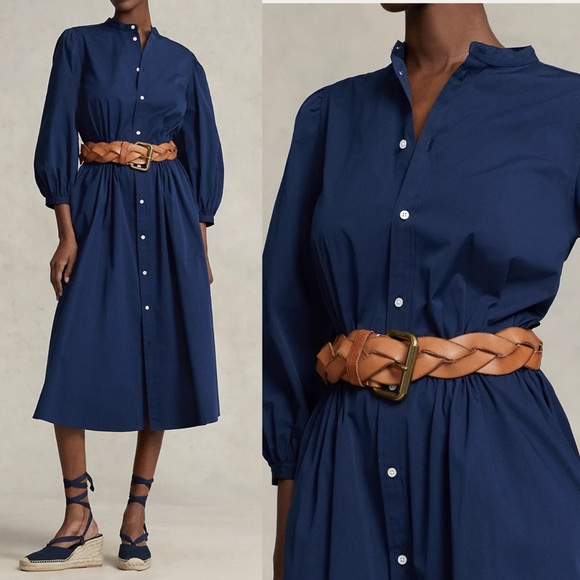 Cotton Broadcloth Dress
Polo Ralph Lauren shirt Dress Size 6 Navy Blue - Picture 2 of 9